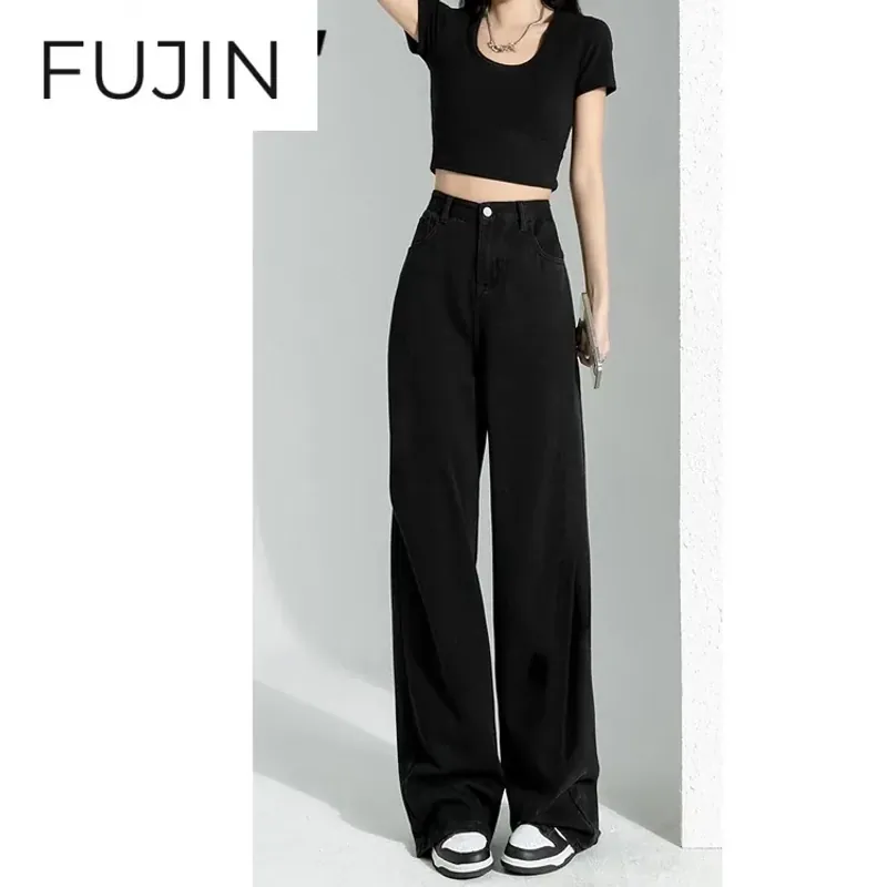 Quần jean nữ ống rộng kiểu dáng retro thời trang mới size M 785797