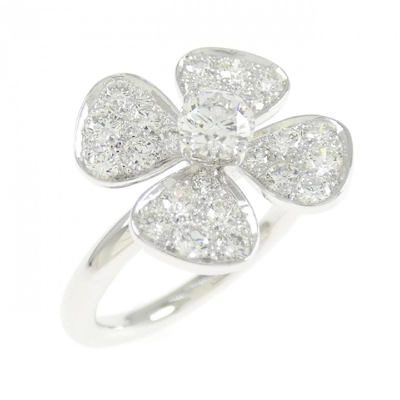 Nhẫn kim cương hoa 18KTWG 0.21CT 669897