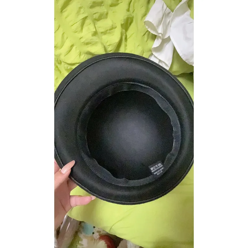 Mũ xô  màu đen kiểu Pháp thanh lịch mũ xô thời trang, mũ fedora kiểu Anh cổ điển. 740141