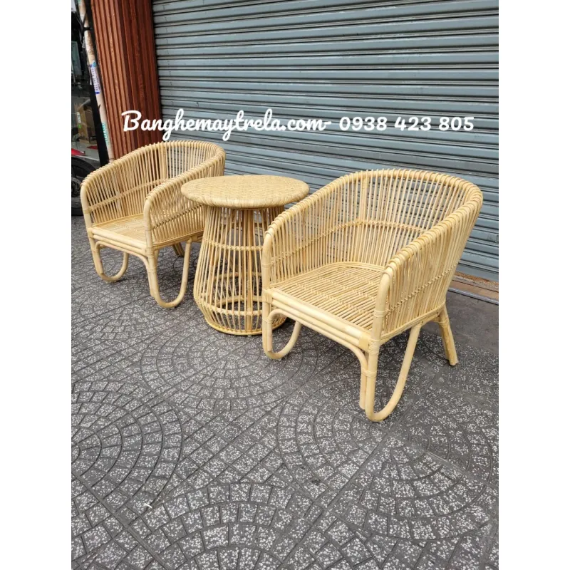 Bộ bàn ghế mây uống trà phòng ngủ 590158