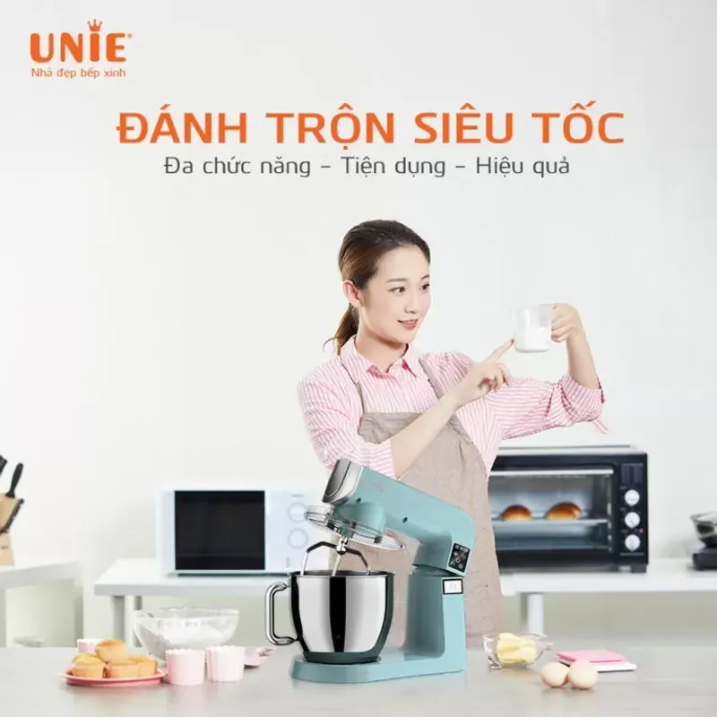 Chinh phục mọi loại bột cùng Máy nhồi bột UNIE UE-990 – 6.5L, 1800W, 10 tốc độ linh hoạt! 714167