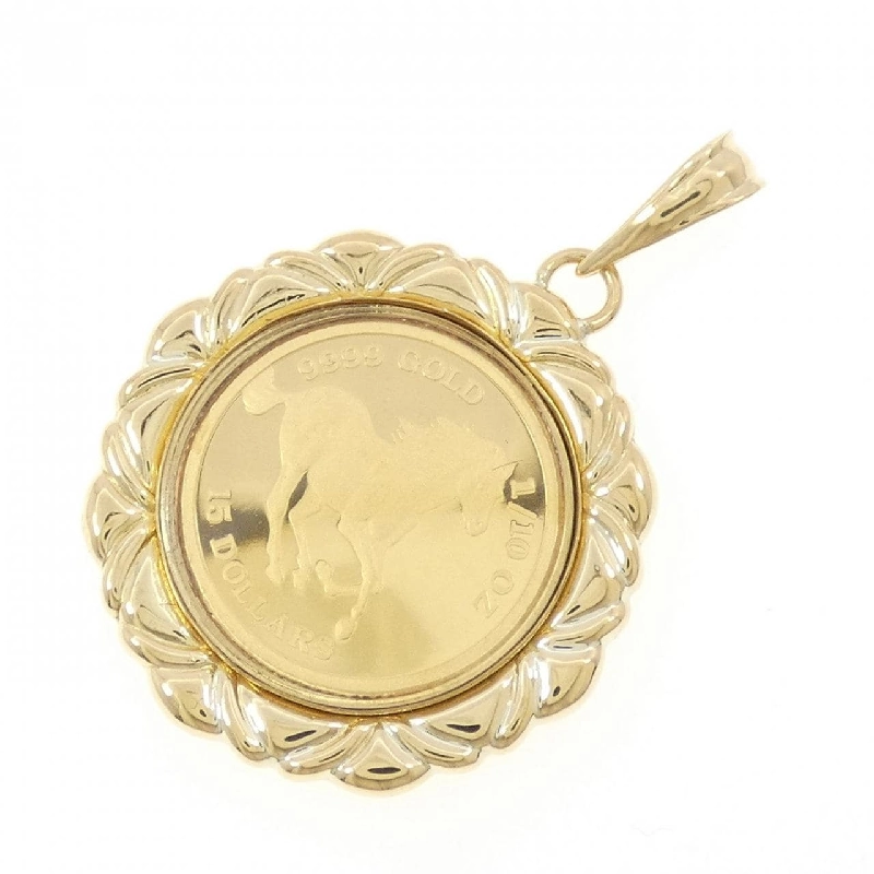 K18YG(枠) Mặt dây chuyền đồng xu - Hàng hiệu Authentic 865271