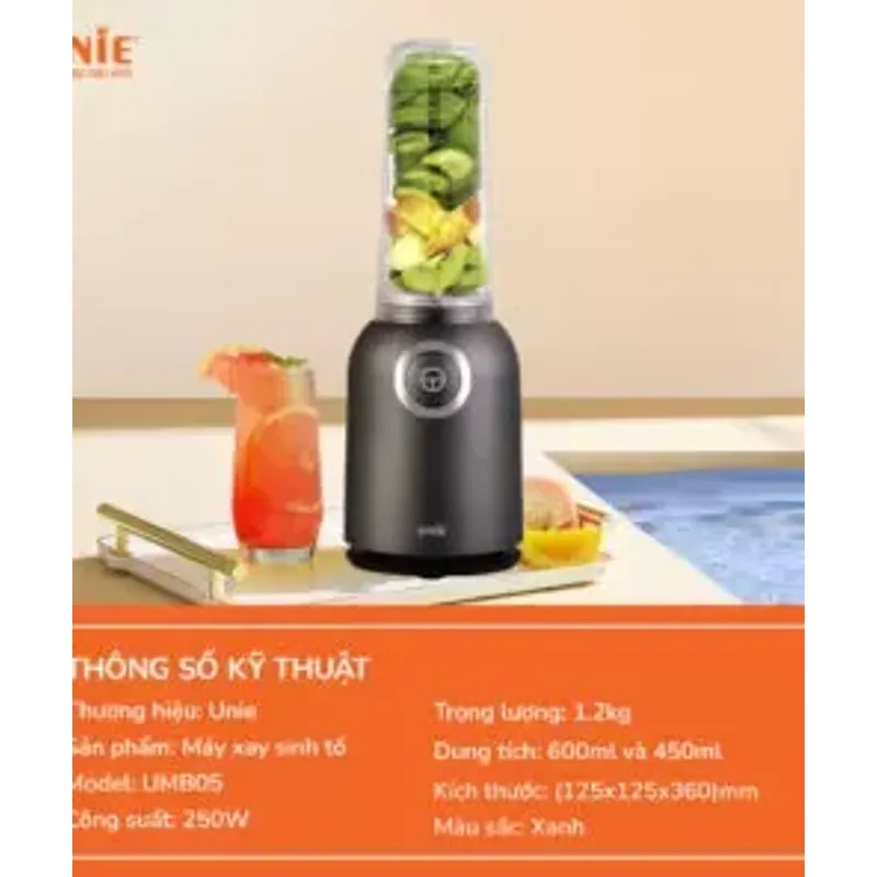 🍹 Máy xay sinh tố UNIE UMB05 – Cối bình nước nhỏ gọn, xay sinh tố mang đi cực nhàn! 715746