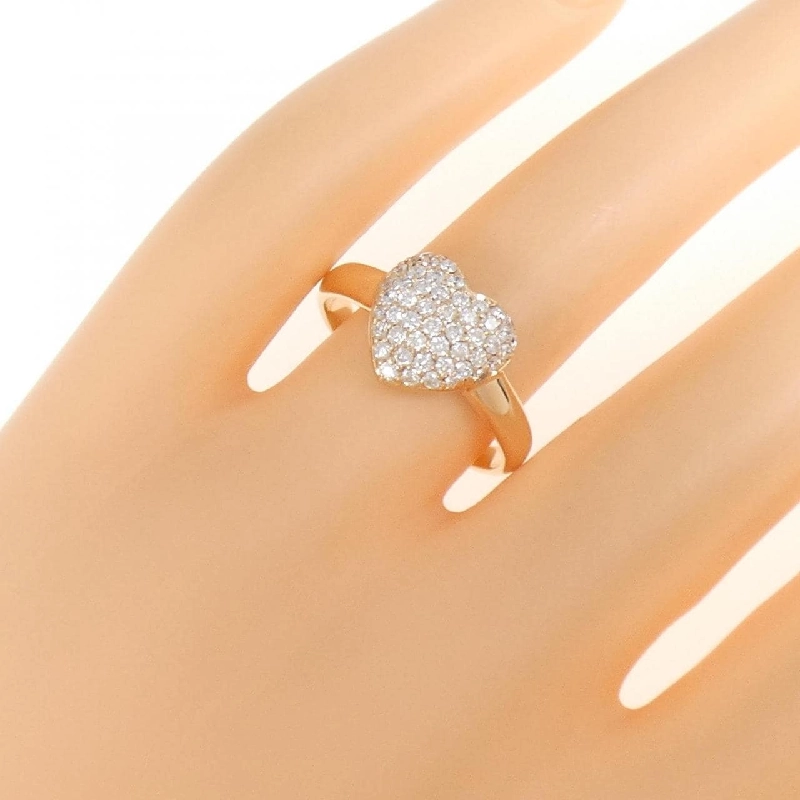 Nhẫn kim cương hình trái tim K18PG Pavé 0.50CT - Hàng hiệu Authentic 850237