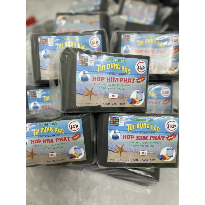 Túi rác đen tự hủy dày dai nặng đúng 1kg / 1 bịch 3 cuộn 933938