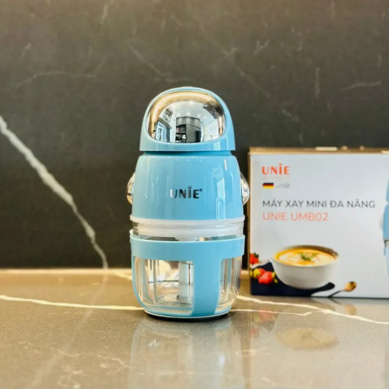 Máy xay mini UNIE UMB02 200W, cối thủy tinh kháng khuẩn + lưỡi dao inox 3 tầng 578118