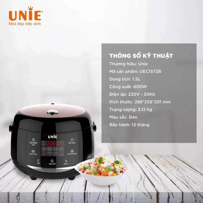 Unie UEC1572B – Nồi Cơm Gốm Cao Cấp, Nấu Chuẩn Từng Hạt! 720925