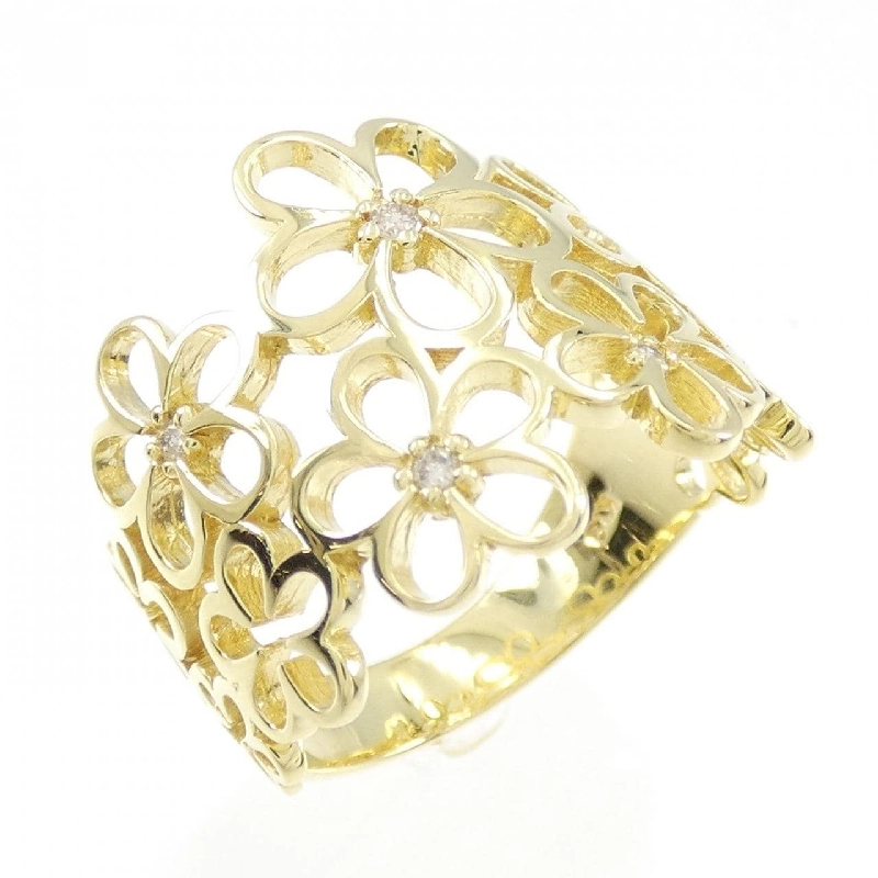 Nhẫn kim cương hoa K18YG 0.06CT 672642