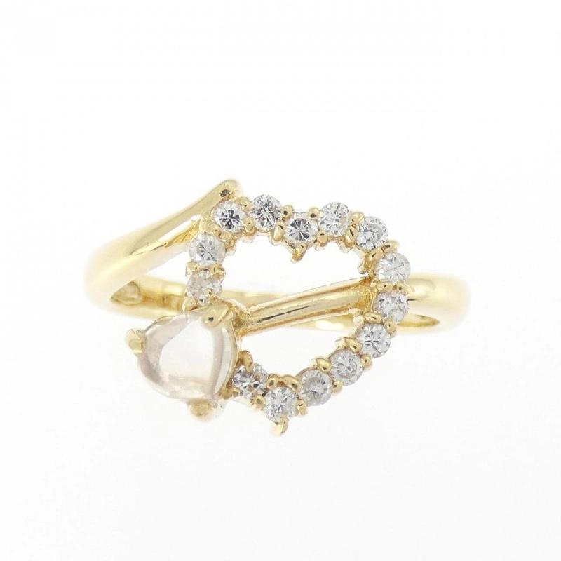 Nhẫn đá mặt trăng K18YG hình trái tim 668958