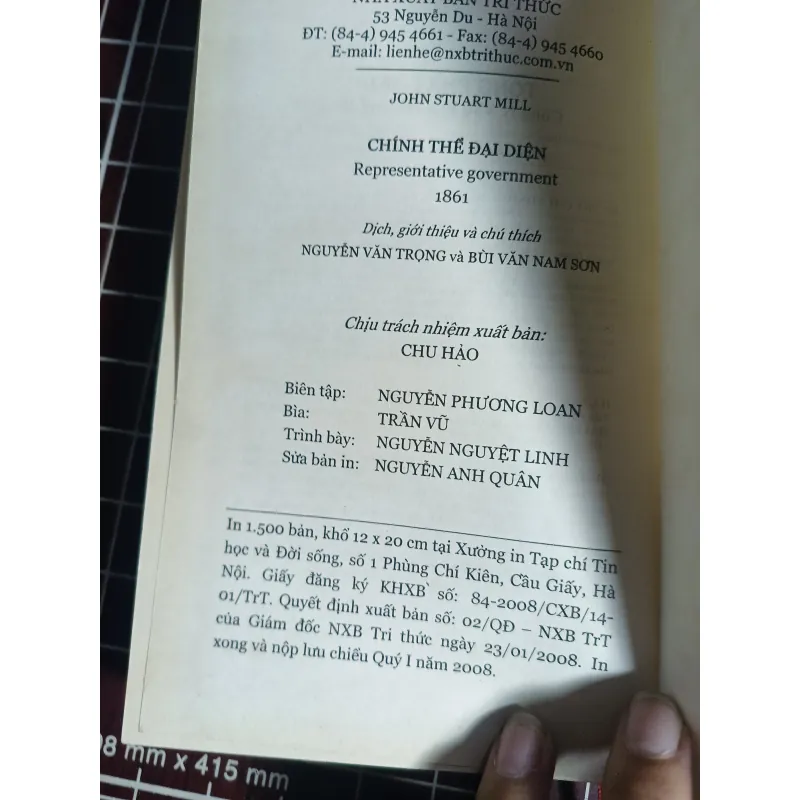 Chính thể đại diện - John Stuart Mill 754703