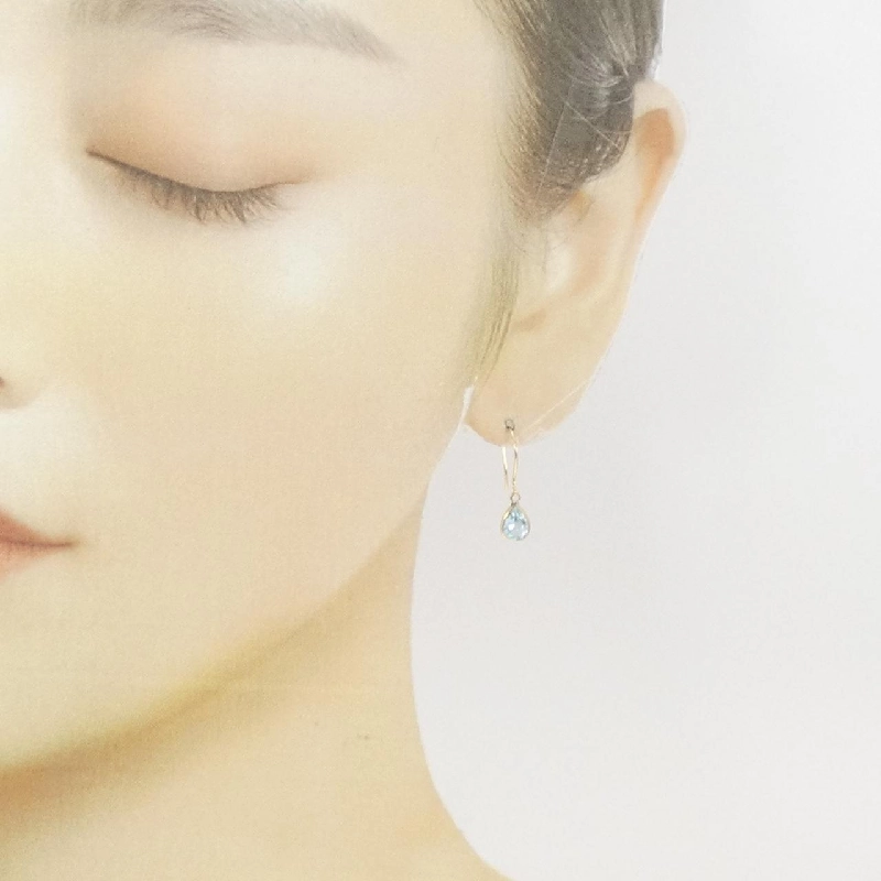 K18YG Blue Topaz Bông tai - Hàng hiệu Chính hãng 869384