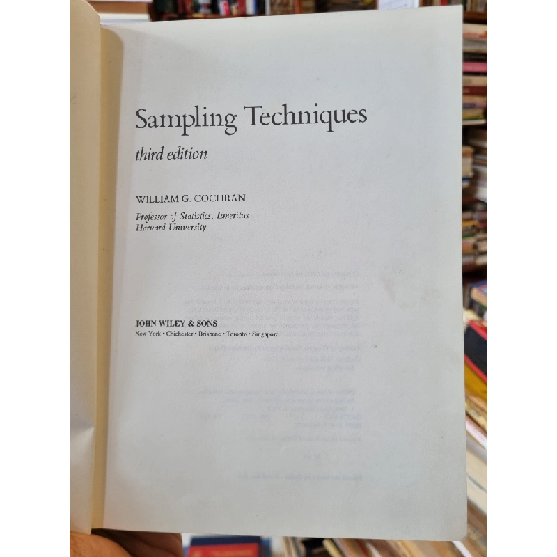 SAMPLING TECHNIQUES - William G. Cochran (Wiley Series in Probability and Mathematical Statistics-Applied) 256481