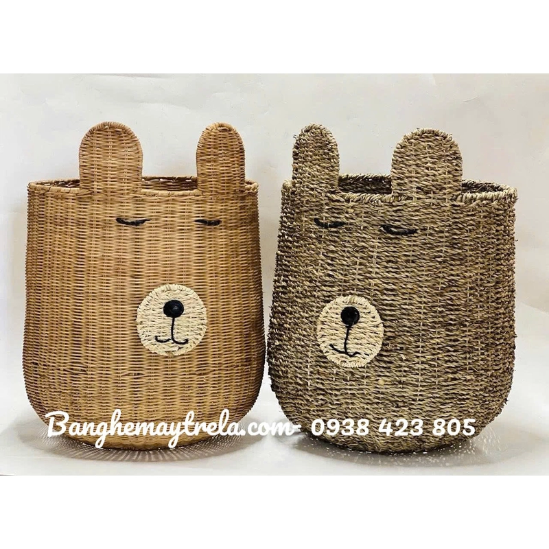 Sọt đựng đồ mây tre đan hình gấu 548134