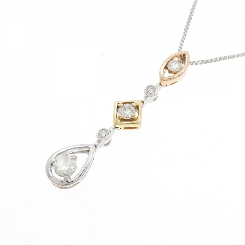 K18 Ba màu Dây chuyền Kim cương 0.47CT - Hàng hiệu Chính hãng 865902