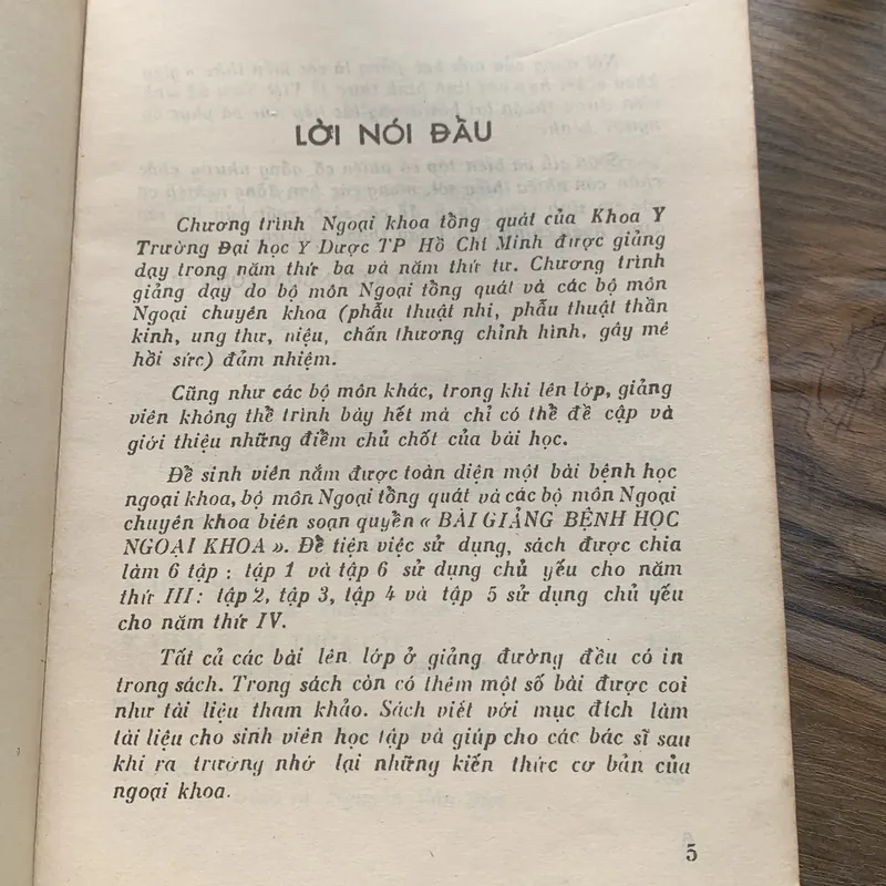 Bài giảng Bệnh học Ngoại khoa tập 1, lưu hành nội bộ, in năm 1991, 457 trang 717416