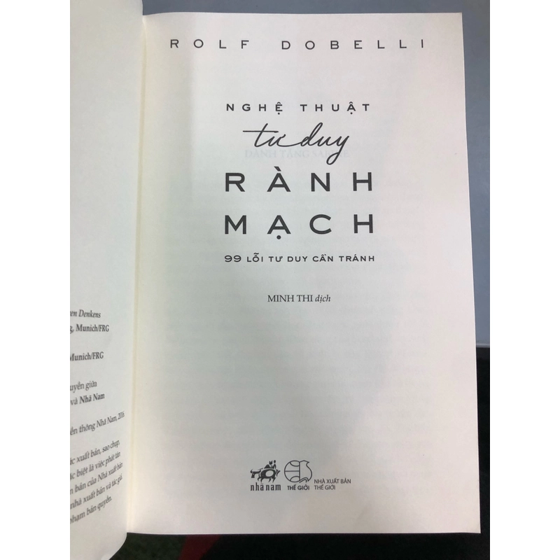NGHỆ THUẬT TƯ DUY RÀNH MẠCH - Rolf Dobelli 461819