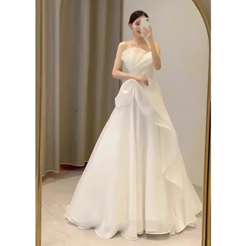 Váy cưới đi bàn cao cấp trễ vai (mặc 1 lần) 791296