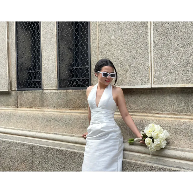 Đầm Cưới Yếm POXI size M - Chụp hình hoặc đi bàn đều đẹp 791324