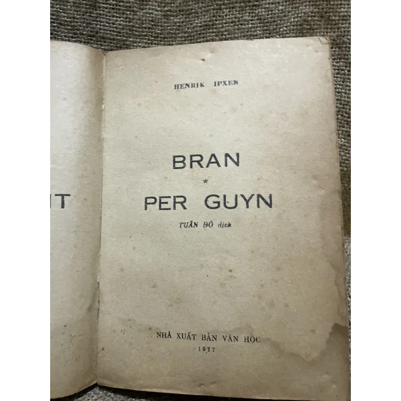 Kịch Ibsen - BRAN Per GUYN- 400 trang - Tuấn Độ dịch -1977 999033