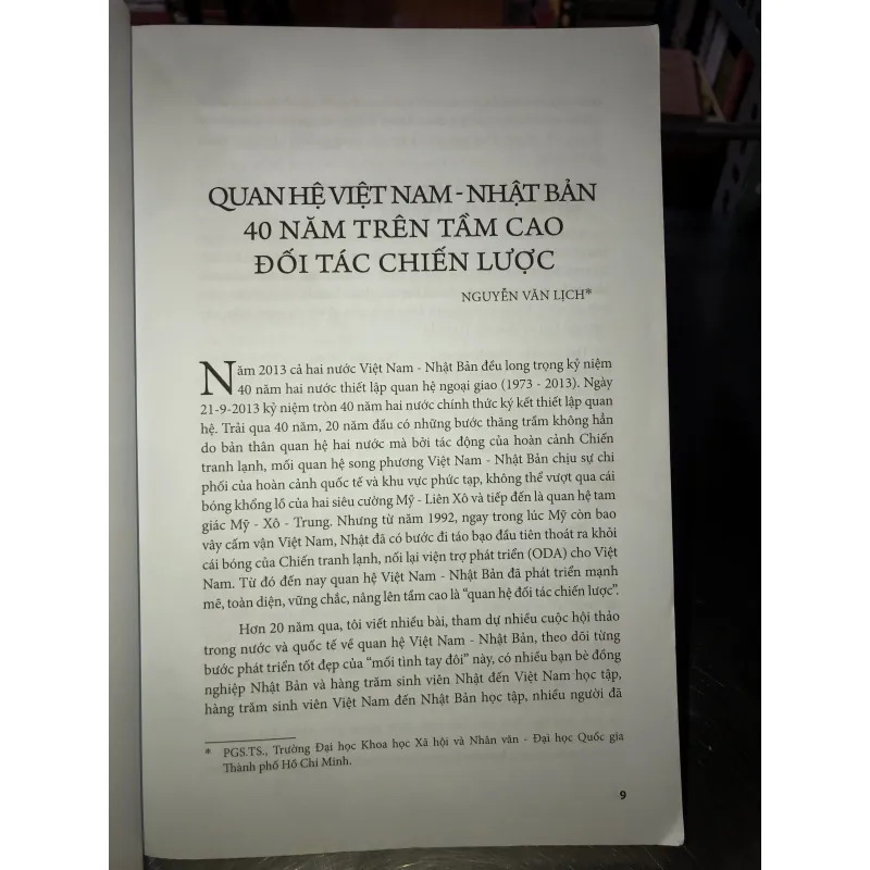 Kỷ yếu hội thảo khoa học - 40 năm quan hệ Việt Nam - Nhật Bản - Thành quả và triển vọng 778446