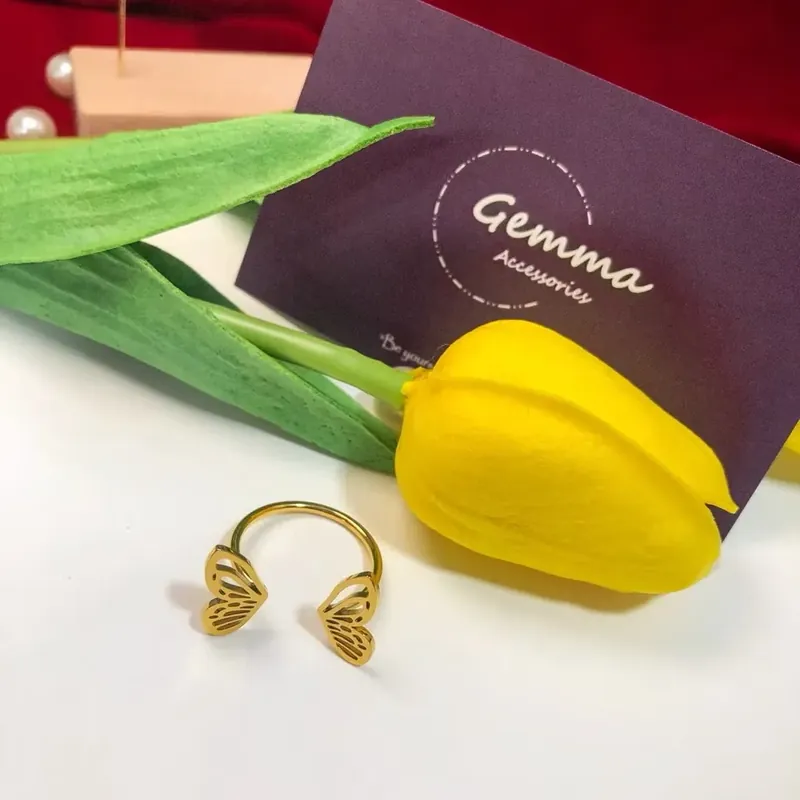 Titan (không đen gỉ) - Nhẫn titan trang sức nữ hình bướm 608251