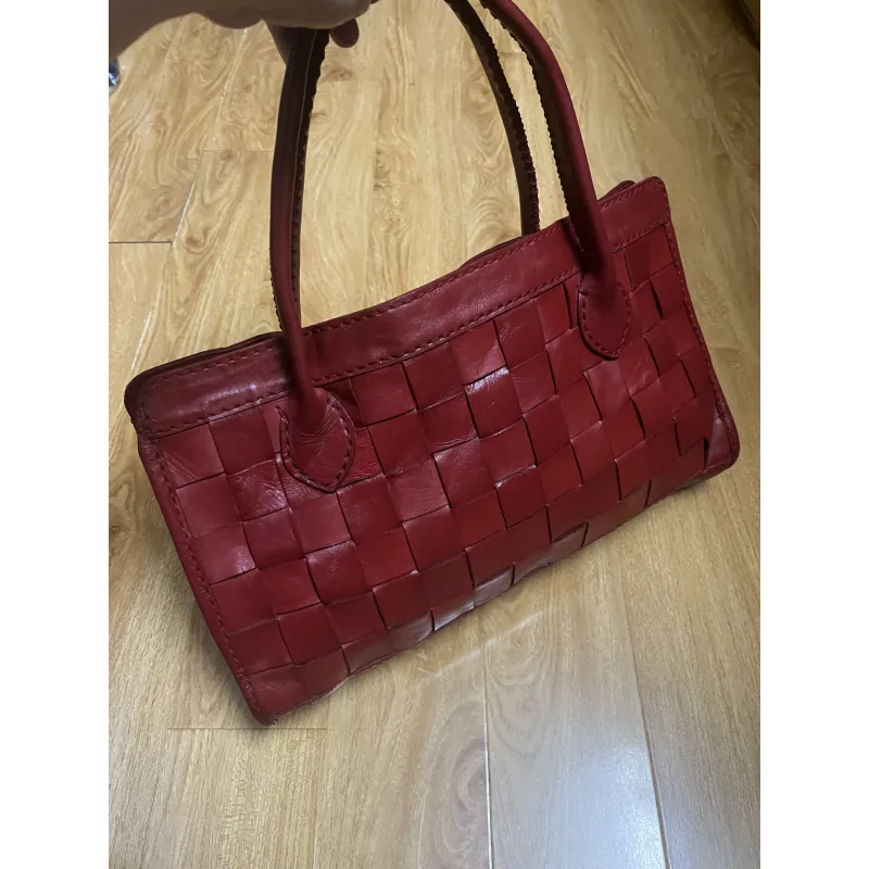Túi tote nữ sz 37*20*10 da thật đan 2hand 934530
