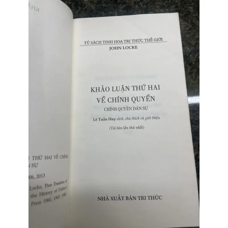 Khảo luận thứ hai về chính quyền John Locke XB 2013 tái bản lần 1 763327