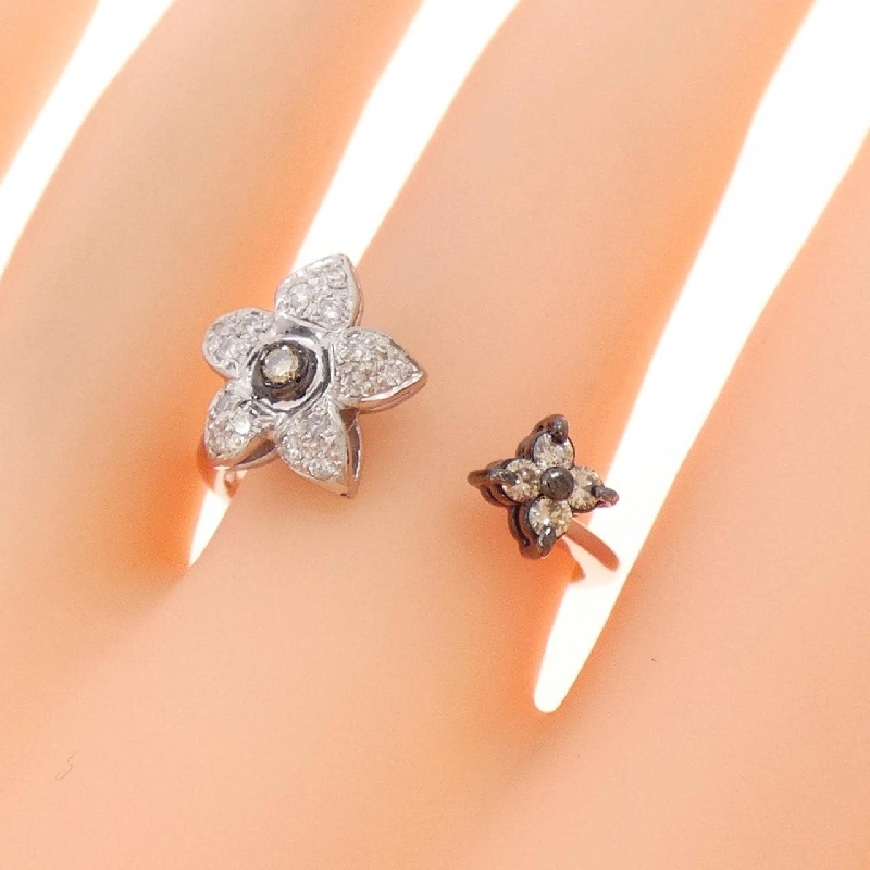 Nhẫn kim cương hoa K18WG/K18BG 0.30CT - Hàng hiệu Authentic 847925