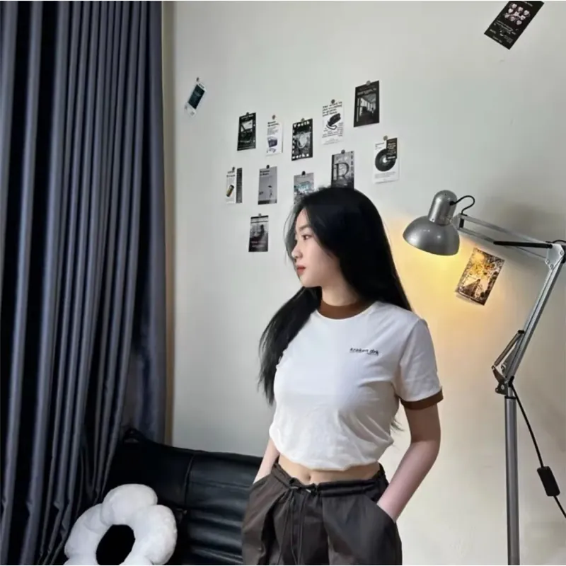 ÁO THUN BABY TEE PHỐI MÀU VIỀN ĐEN SIZE L  792386