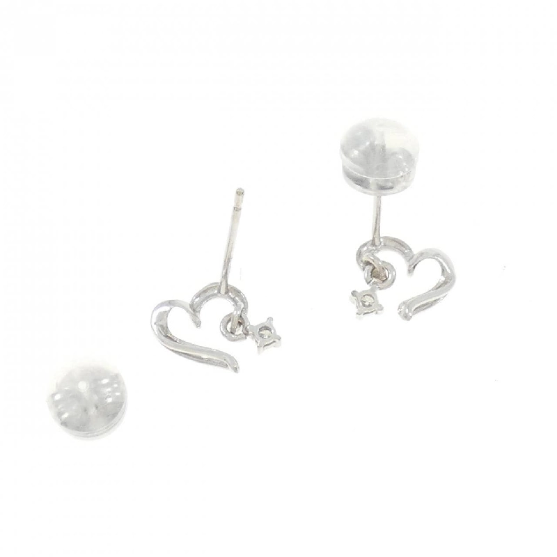 K18WG Bông tai kim cương hình trái tim 0.04CT - Hàng hiệu Chính hãng 871105