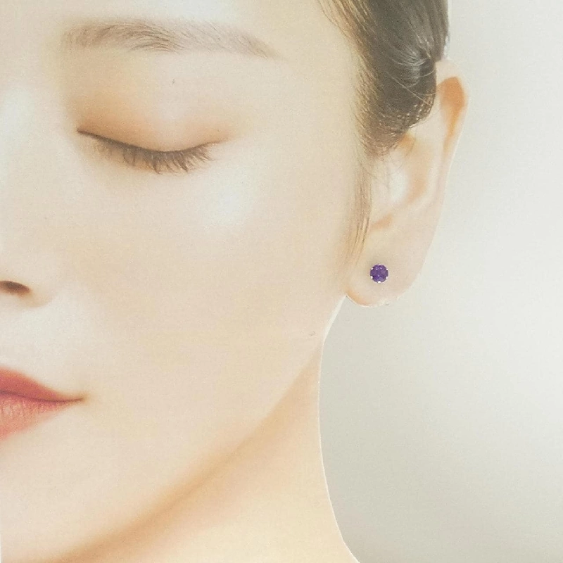 K18WG Amethyst Earrings - Hàng hiệu Authentic 867467