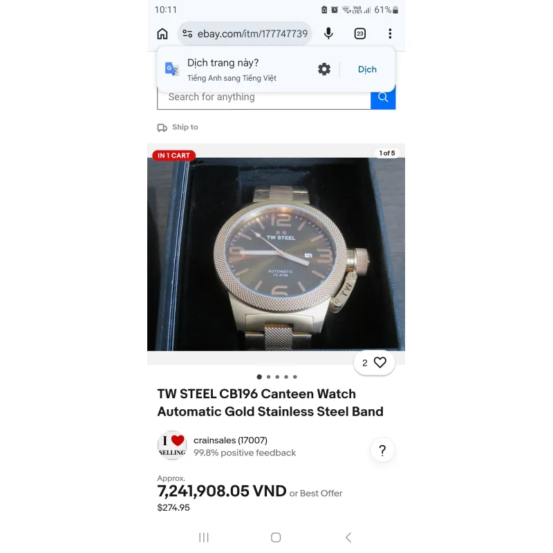 Đồng hồ TW STEEL CB196 1019067