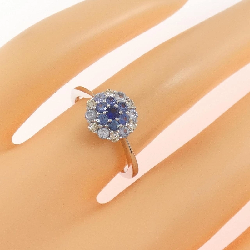 Nhẫn Sapphire Hoa K18WG - Hàng hiệu Authentic 850850