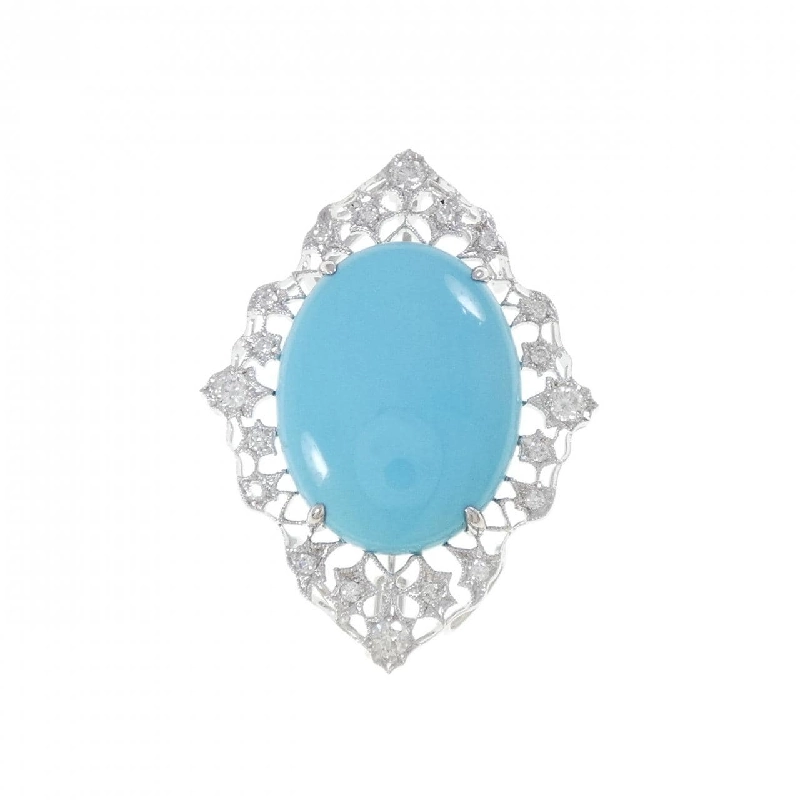 K18WG Turquoise Brooch - Hàng hiệu Authentic 873421