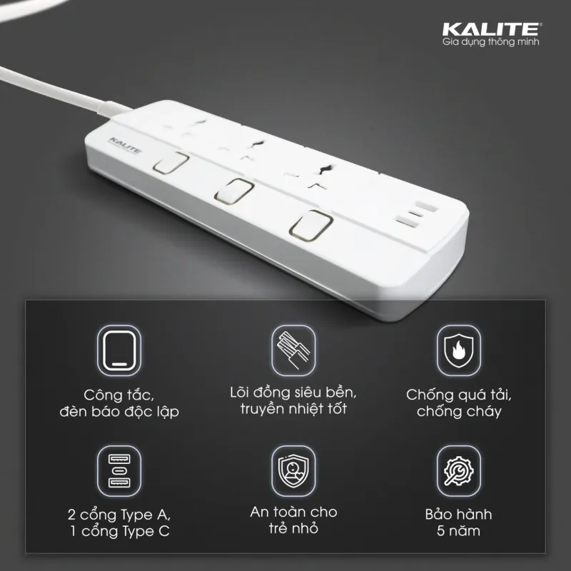 Ổ cắm điện thông minh KALITE KPS03 601095