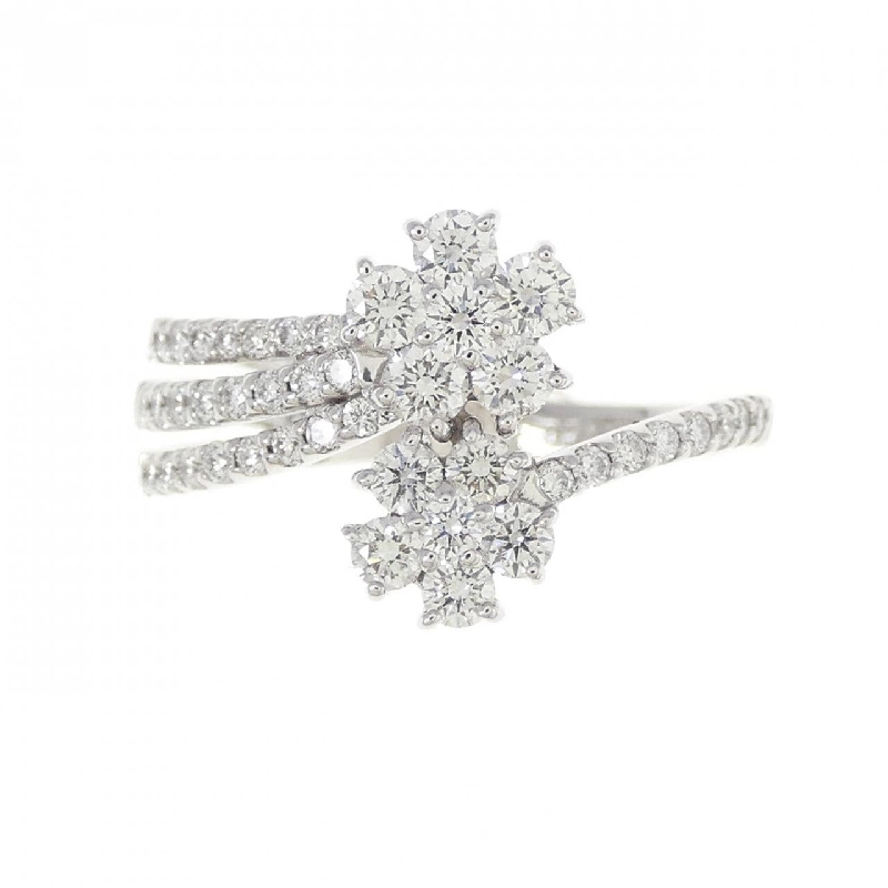 Nhẫn kim cương hoa K18WG 0.76CT 673033