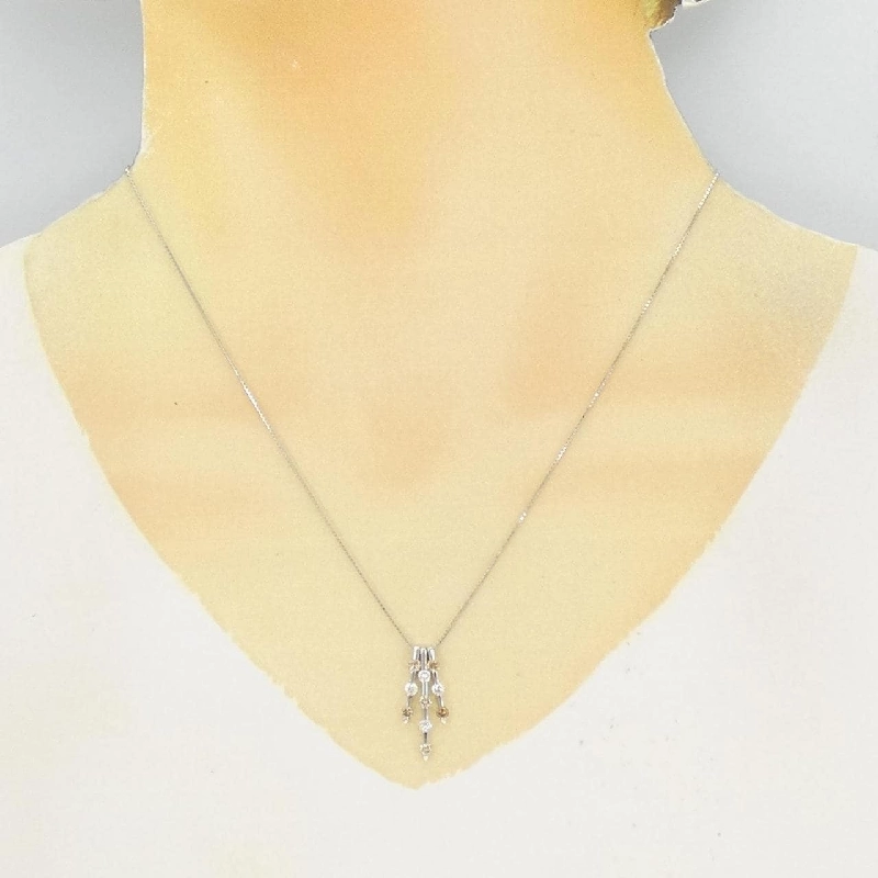 K18WG 2WAY Dây chuyền kim cương 0.67CT - Hàng hiệu Chính hãng 861631