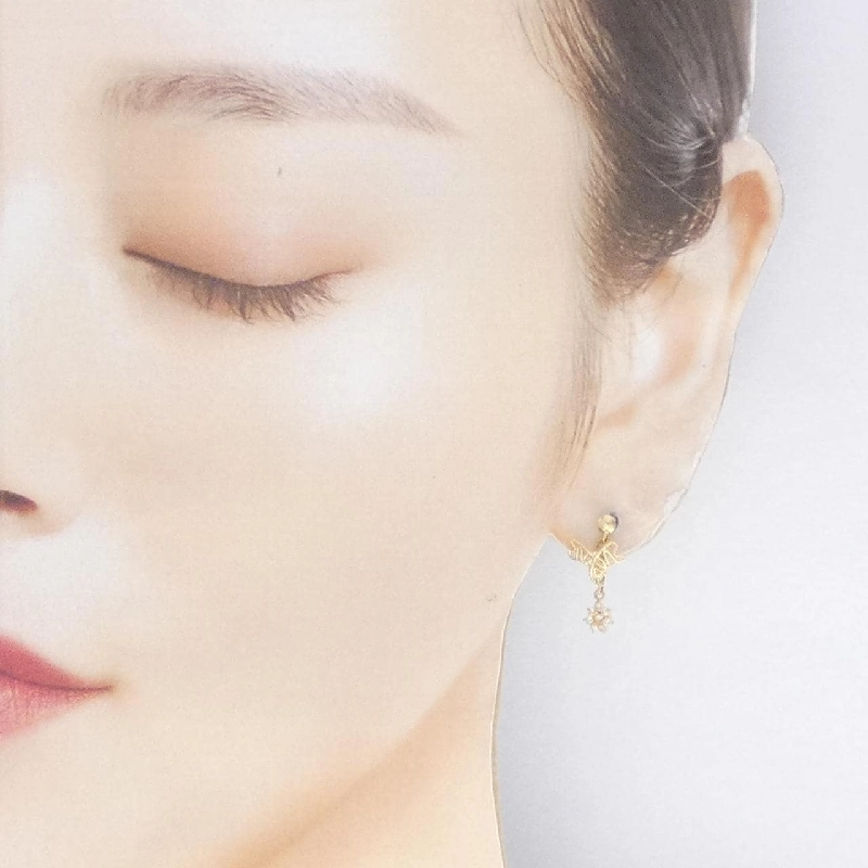 K18YG Bông tai kim cương 0.14CT - Hàng hiệu Chính hãng 863356