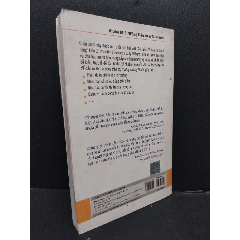 24 Bài học sống còn để đầu tư thành công trên thị trường chứng khoán mới 80% ố bẩn nhẹ 2017 HCM1008 William J. O'Neil KINH TẾ - TÀI CHÍNH - CHỨNG KHOÁN 209083