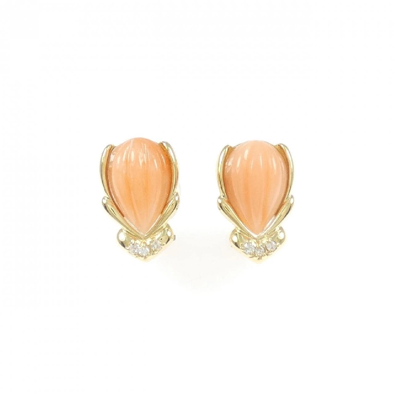 K18YG Đôi bông tai san hô - Hàng hiệu chính hãng 872763