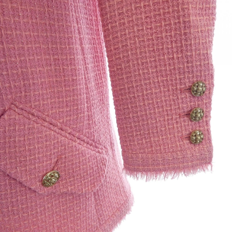 Jacket không cổ CHANEL P64572V41285 20A 633500