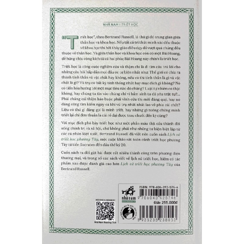 Lịch Sử Triết Học Phương Tây - Tập 1: Triết Học Cổ Đại (Bìa Cứng) - Bertrand Russell 176207