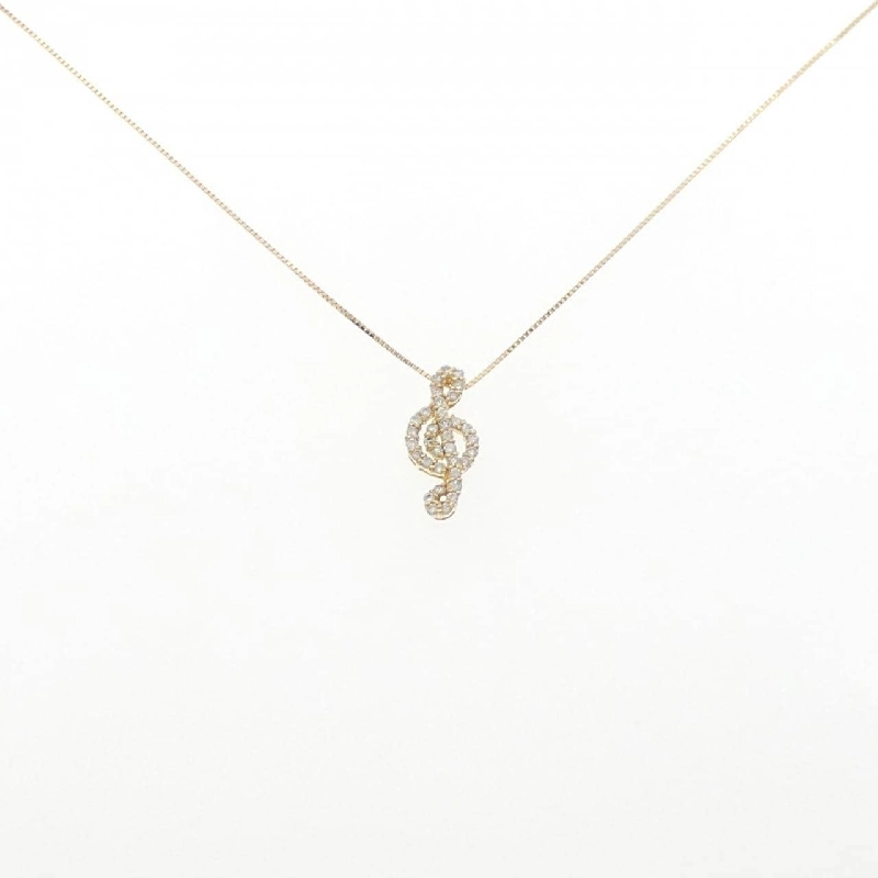 Dây chuyền kim cương K18YG nốt nhạc 0.30CT - Hàng hiệu Chính hãng 857075