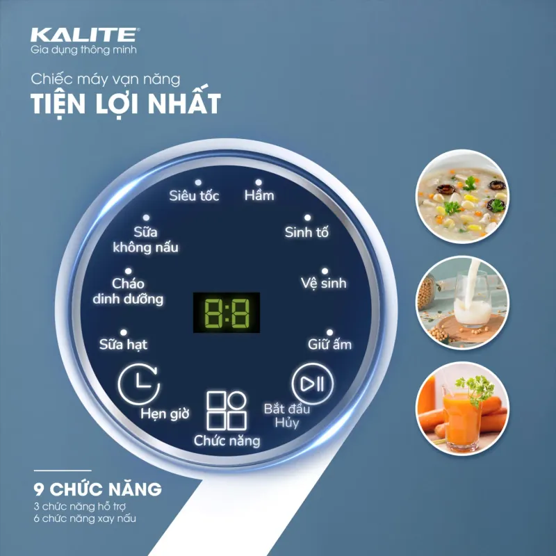 ⚡ Kalite KCB12B – Máy làm sữa hạt mini – Xay nấu tự động 786648