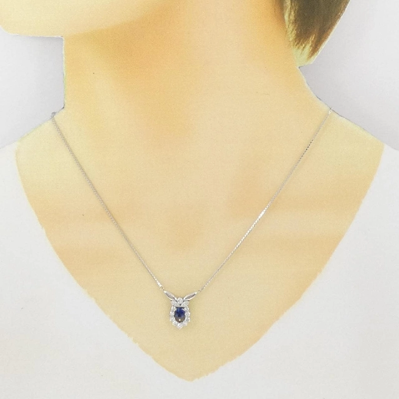 Dây chuyền Sapphire PT900/PT850 0.52CT - Hàng hiệu Chính hãng 861015