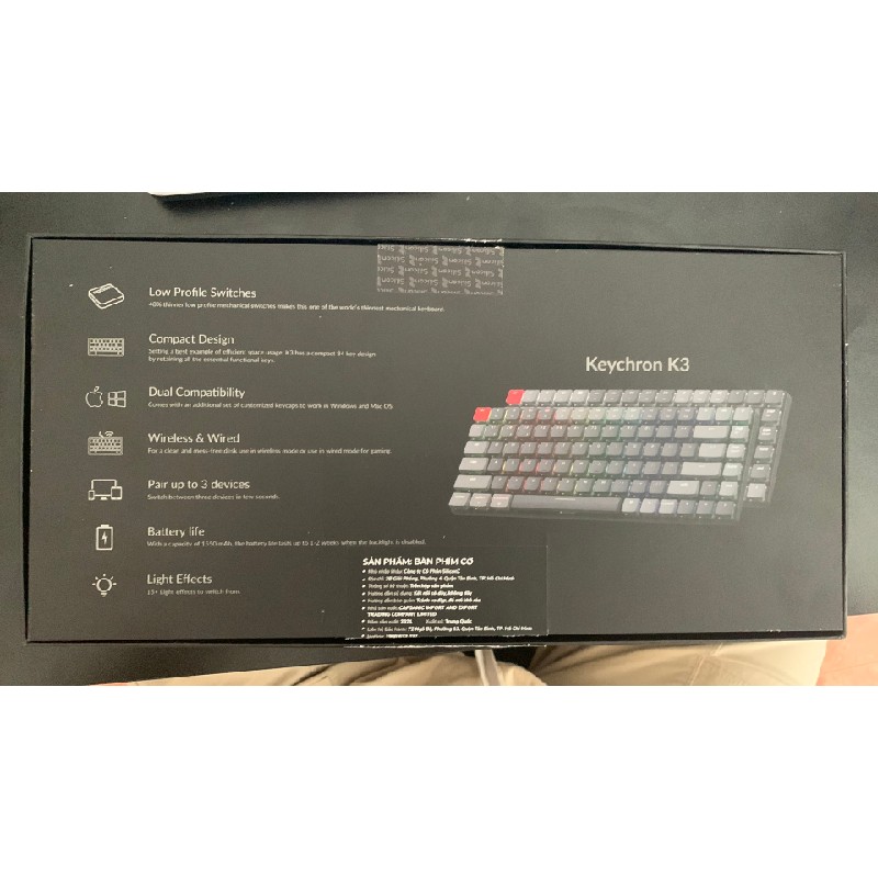 Bàn phím Keychron K3V3 Led RGB brown switch  6796