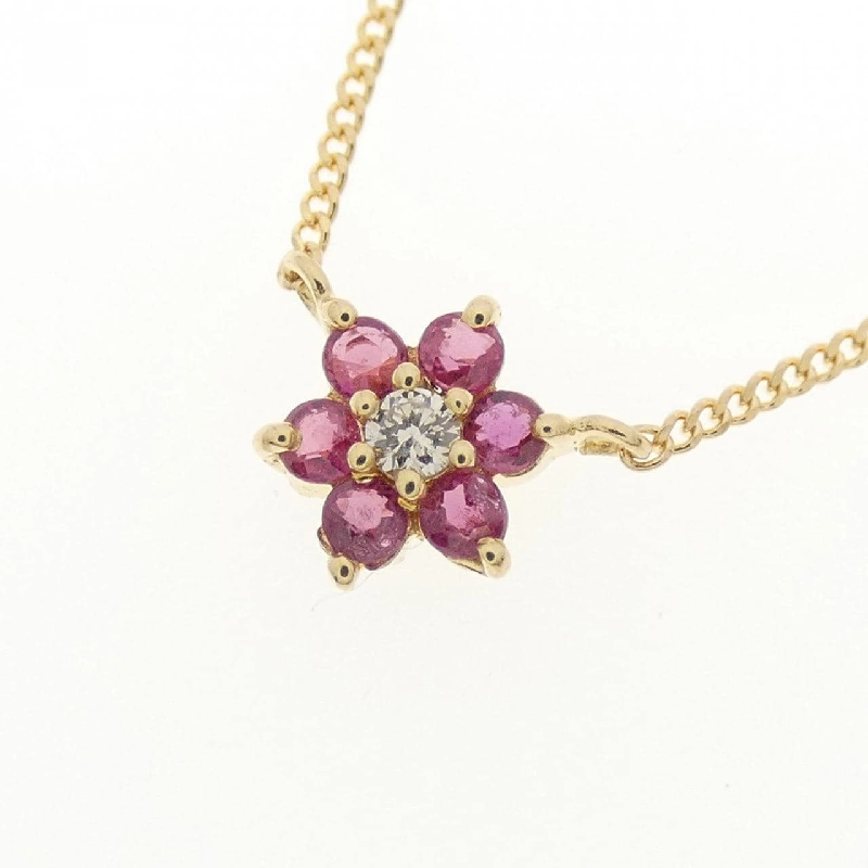 K18YG Hoa Hồng Ruby Dây Chuyền - Hàng hiệu Chính hãng 862795