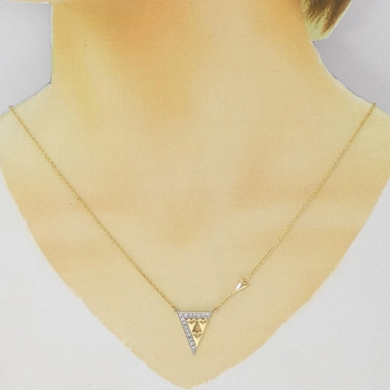 K18YG/PT Dây chuyền kim cương hình trái tim 0.16CT - Hàng hiệu Chính hãng 864305