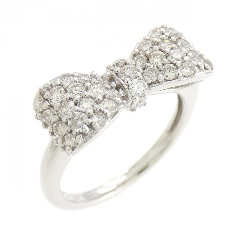 Nhẫn kim cương K18WG hình ruy băng 673641