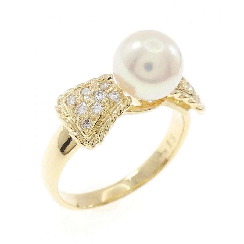 Nhẫn ngọc trai Akoya K18YG hình ruy băng 7.2mm 668831